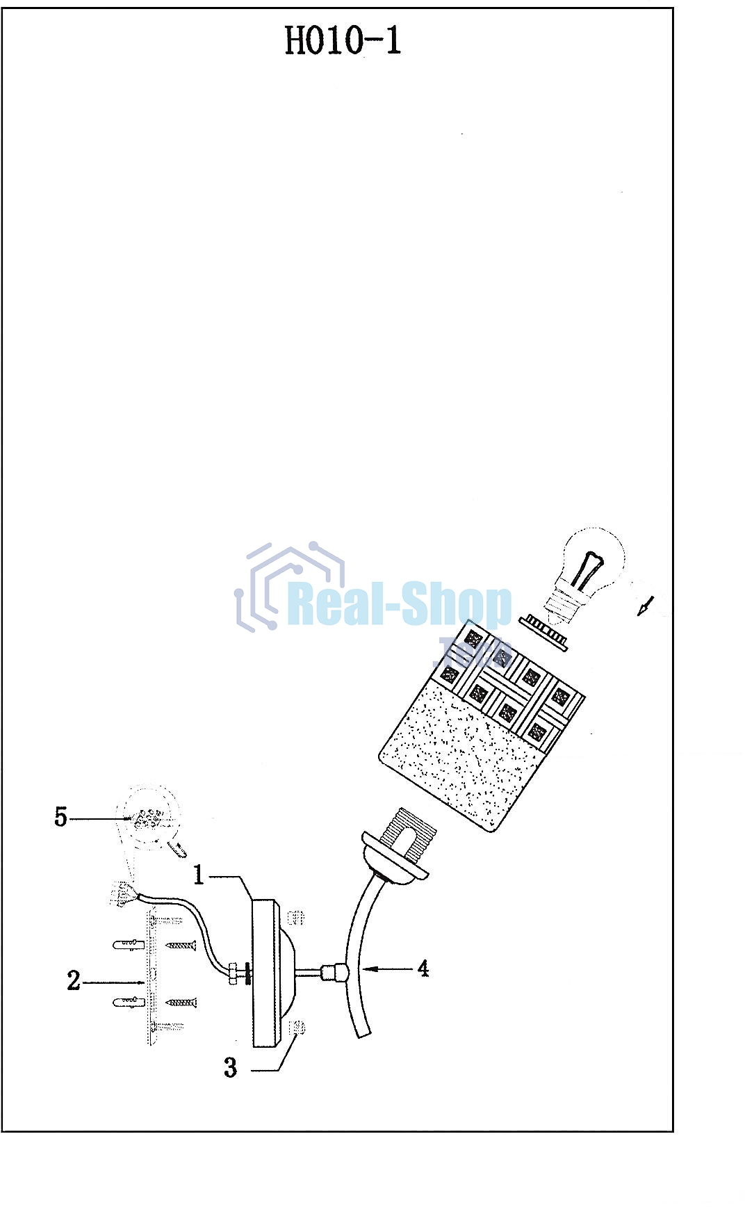 Светильник Hiper E27х1х60Вт черный/Хром H010-1