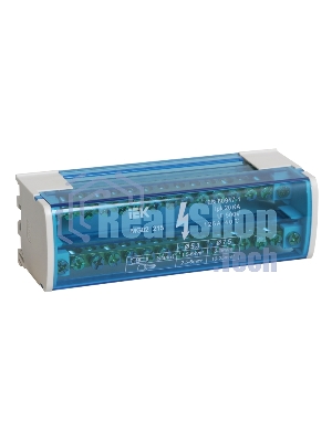 Шина на DIN-рейку в корпусе (кросс-модуль) ШНК 2х15 L+PEN IEK YND10-2-15-125
