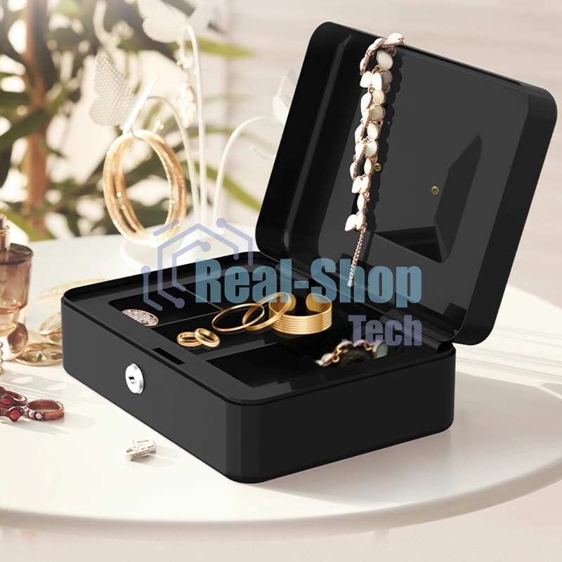 Сейф для денег Deli ET505 85х 250х 180 мм, ключевой, черный