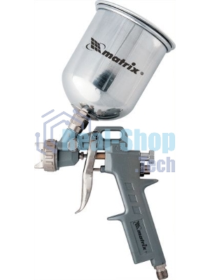 Краскопульт пневматический Matrix краскораспылитель пневмат. с верхним бачком v= 0.6л + сопла