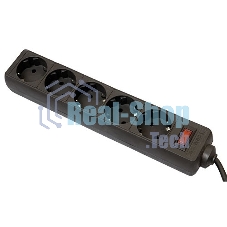 Сетевой фильтр Defender ES, 5.0 м, 5 розеток, черный