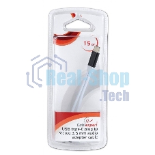 Переходник Cablexpert USB Type-C/Jack3.5 F+ Type-C F, черный, пакет (CCA-UC3.5F-02)