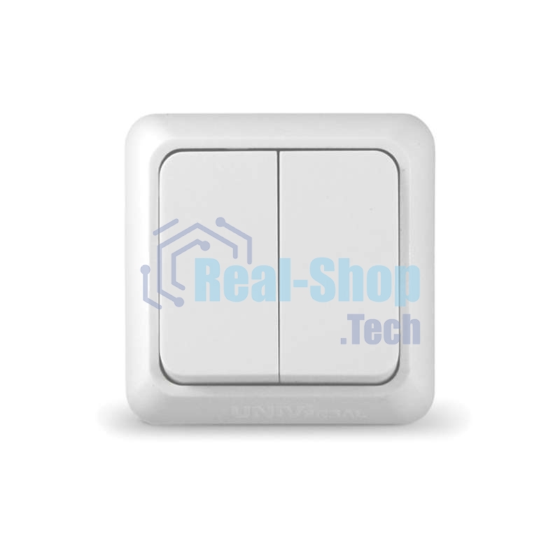 Выключатель 2-кл. ОП Олимп 10А IP20 белый Universal О0023