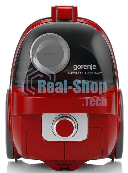 Пылесос Gorenje VC1901GACRCY черный/красный, 300/1900 Вт, уборка сухая, пылесборник контейнер 2.2 л