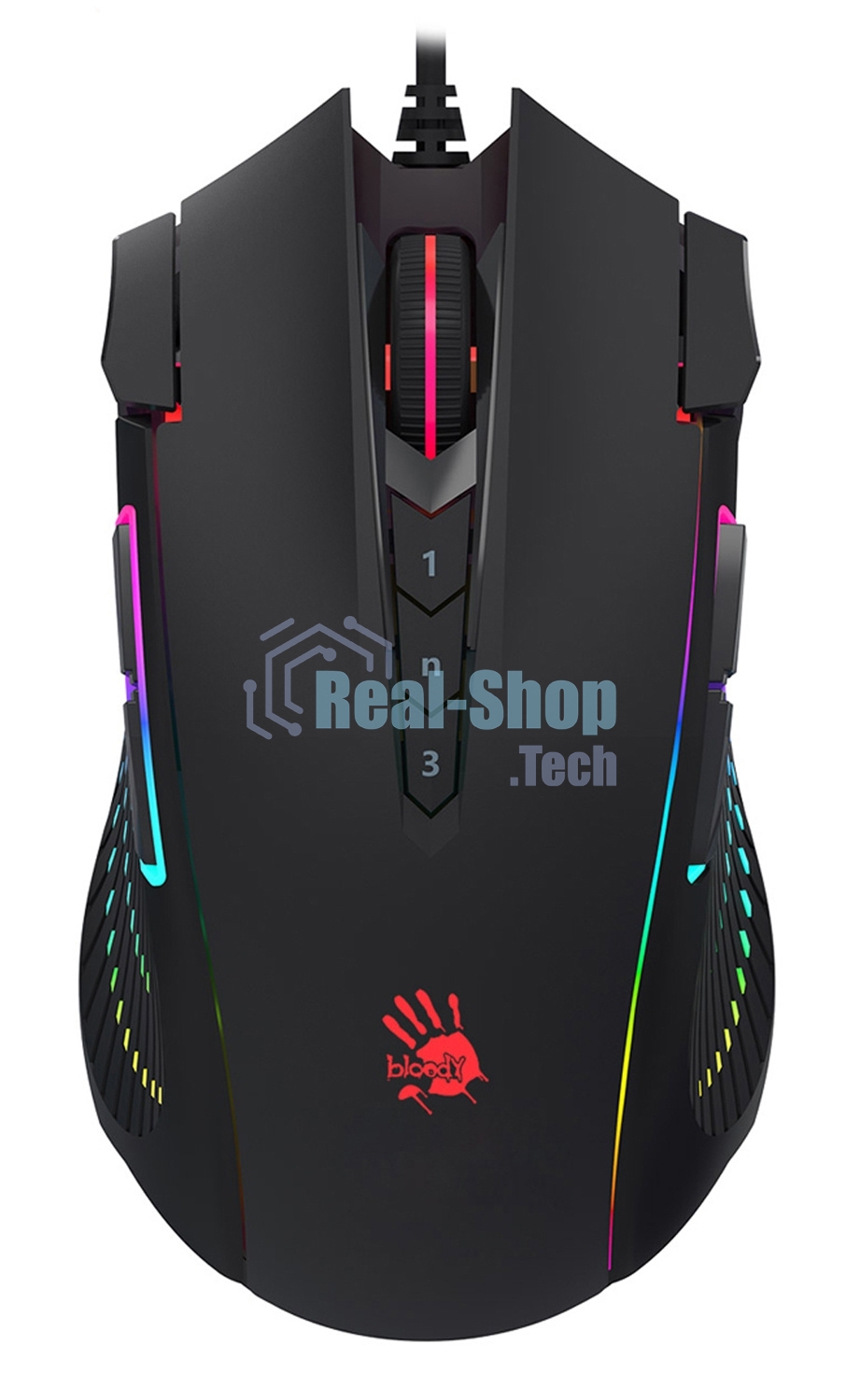 Мышь проводная A4Tech Bloody J90s черный, 8000 dpi, USB, кнопки - 12