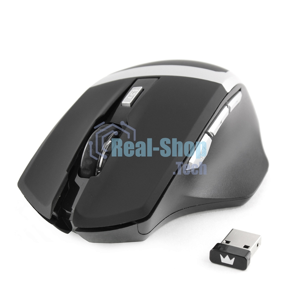 Мышь беспроводная Crown Gaming CMXG-801 черный, 1600 dpi, радиоканал, USB, кнопки - 7
