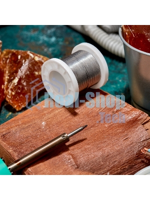 Припой с канифолью Rexant ПОС-61, 100г, Ø1мм, (олово 61%, свинец 39%), катушка