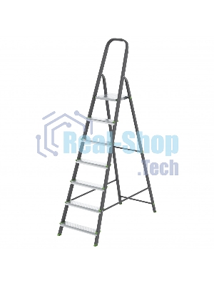 Стремянка Сибртех 7 ступеней, стальной профиль, алюминиевые ступени