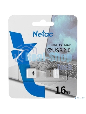 Флешка USB Netac U116 (NT03U116N-016G-20WH), 16Gb, USB 2.0, R/W 70/30, белый