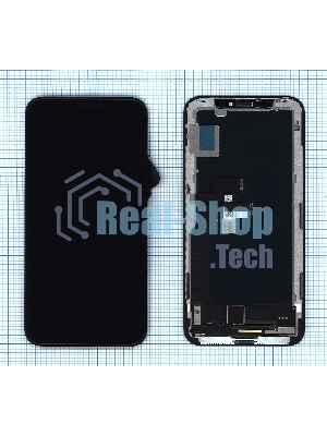 Дисплей Amperin для Apple iPhone X в сборе с тачскрином (Soft Oled), черный
