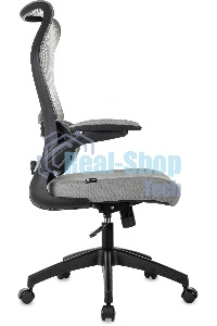 Кресло руководителя Бюрократ Sigma 1 серый, сетка/ткань, крестов. пластик