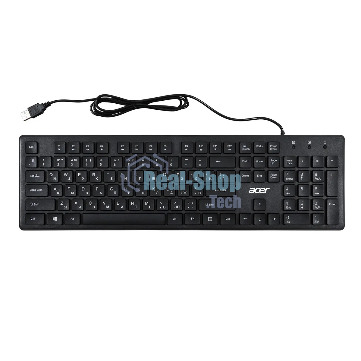 Клавиатура проводная Acer OKW020, USB, черный