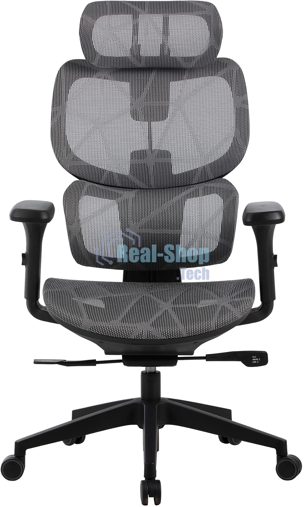 Кресло компьютерное Cactus CS-MC555-GY черный/серый, сетка