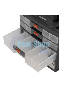 Органайзер для хранения с выдвижными лотками 310х150х260мм, 4 секции, пластик Stels