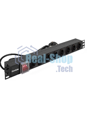 Блок розеток горизонтальный ExeGate ServerPro PDU-19H804 Al-8S-EU2.5-SW, 19