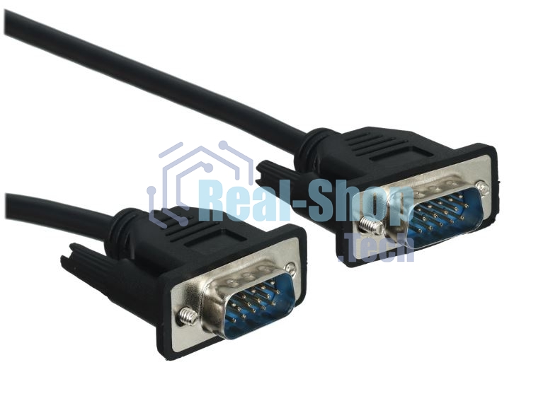 Кабель GoPower VGA (m)-VGA (m) 1,8м ПВХ черный Premium Zip-Lock c подвесом (1/100)