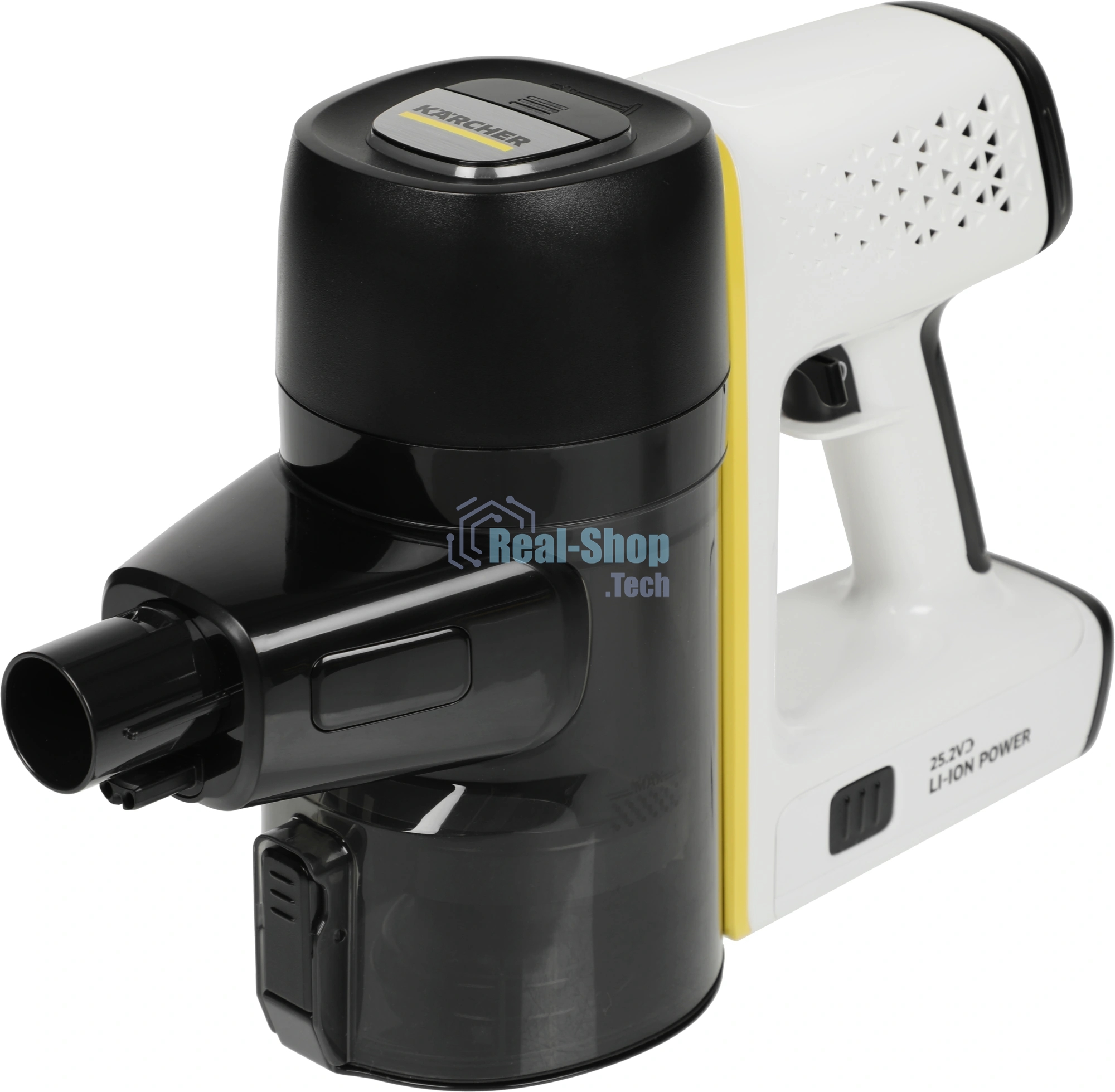 Пылесос вертикальный Karcher VC 6 Cordless ourFamily Car черный/белый, питание от аккумулятора, 250 Вт, уборка сухая, пылесборник 0.8 л, работа от АКБ max 50 мин