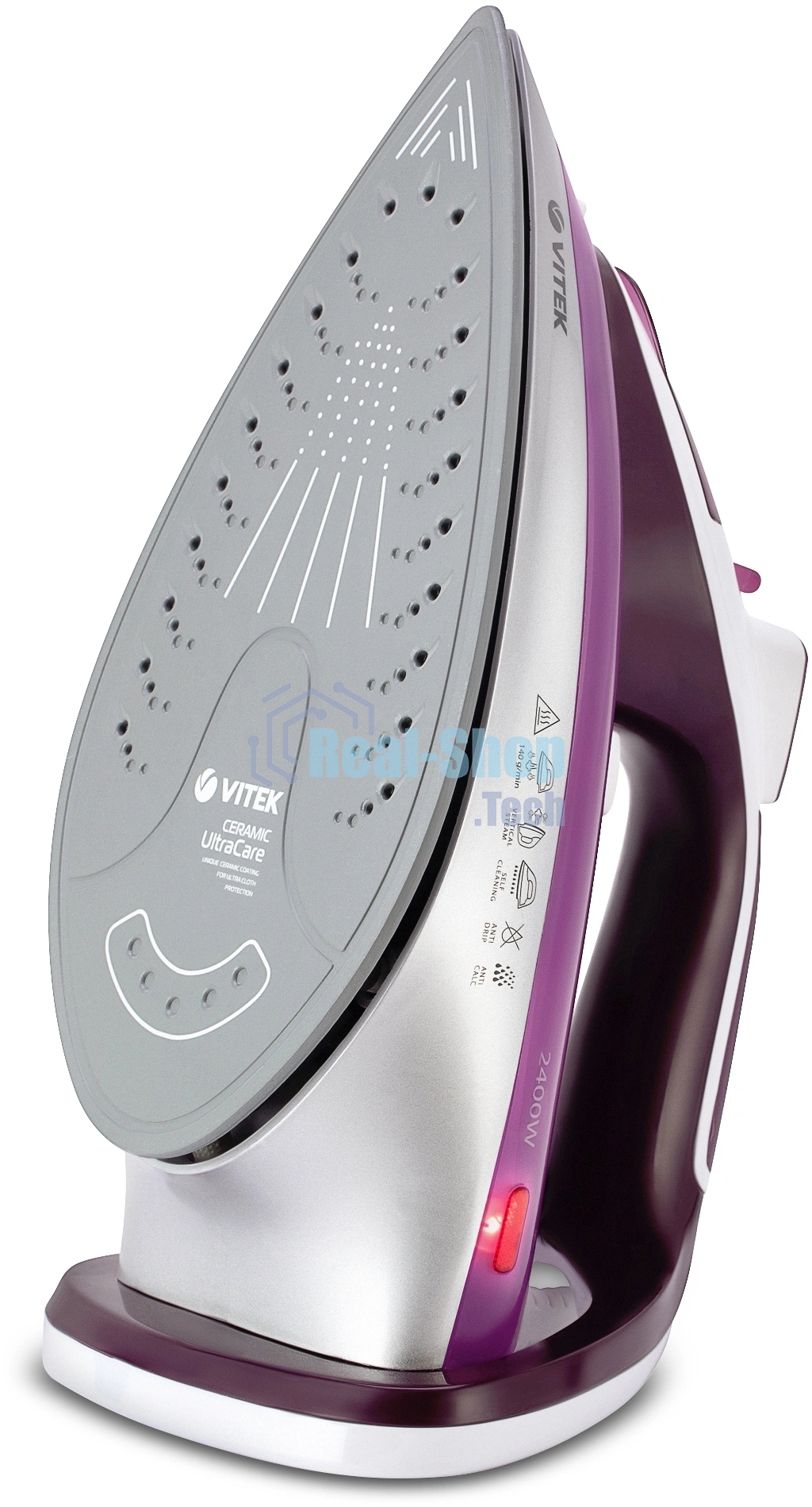 Утюг Vitek VT-1246 фиолетовый, 2400 Вт, 30 г/мин, 140 г/мин, 350 мл