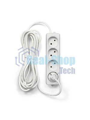 Удлинитель Гарнизон EL-NL4-W-5, 4 розетки допустимый ток 10А, длина 5 м.