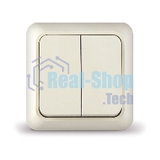 Выключатель 2-кл. ОП Олимп 10А IP20 беж. Universal Б-О0023