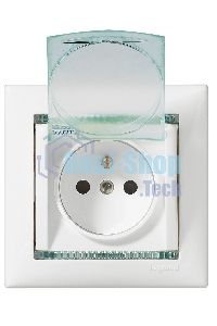 Розетка Legrand Valena 774220 влагозащищенная IP44 с заземлением с крышкой и защитными шторками (белая)