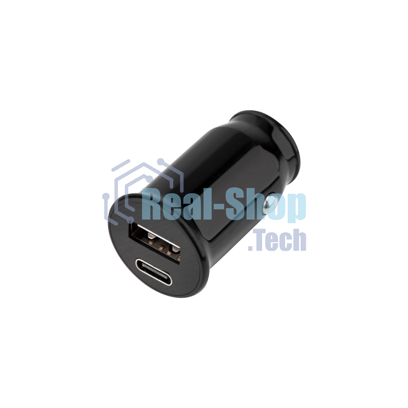 Автозарядка в прикуриватель Rexant АЗУ USB-A+USB-C, 2.4 A черный