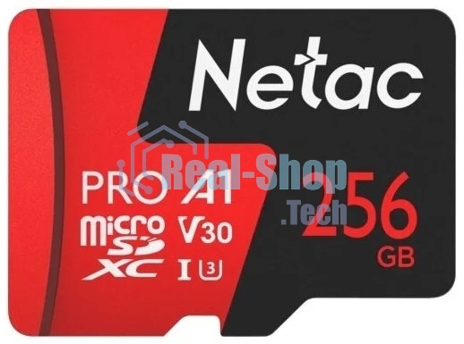 Флеш Карта MicroSD card Netac P500 Extreme Pro 256Gb, retail version w/SD adapter