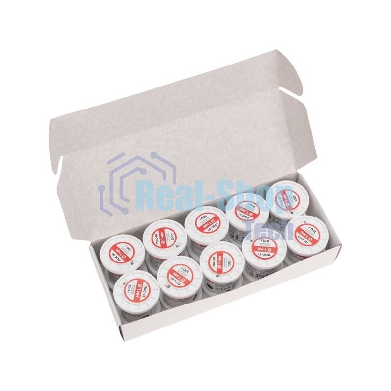 Припой с канифолью Rexant ПОС-61, 100г, Ø1мм, (олово 61%, свинец 39%), катушка