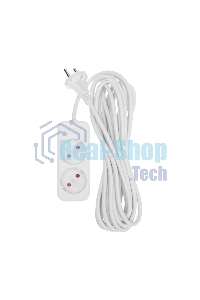 Удлинитель Rexant STANDARD 2 гнезда, 5 м, 2х1,0 мм², б/з, белый