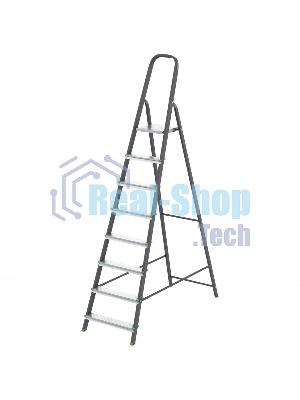 Стремянка Сибртех 8 ступеней, стальной профиль, алюминиевые ступени