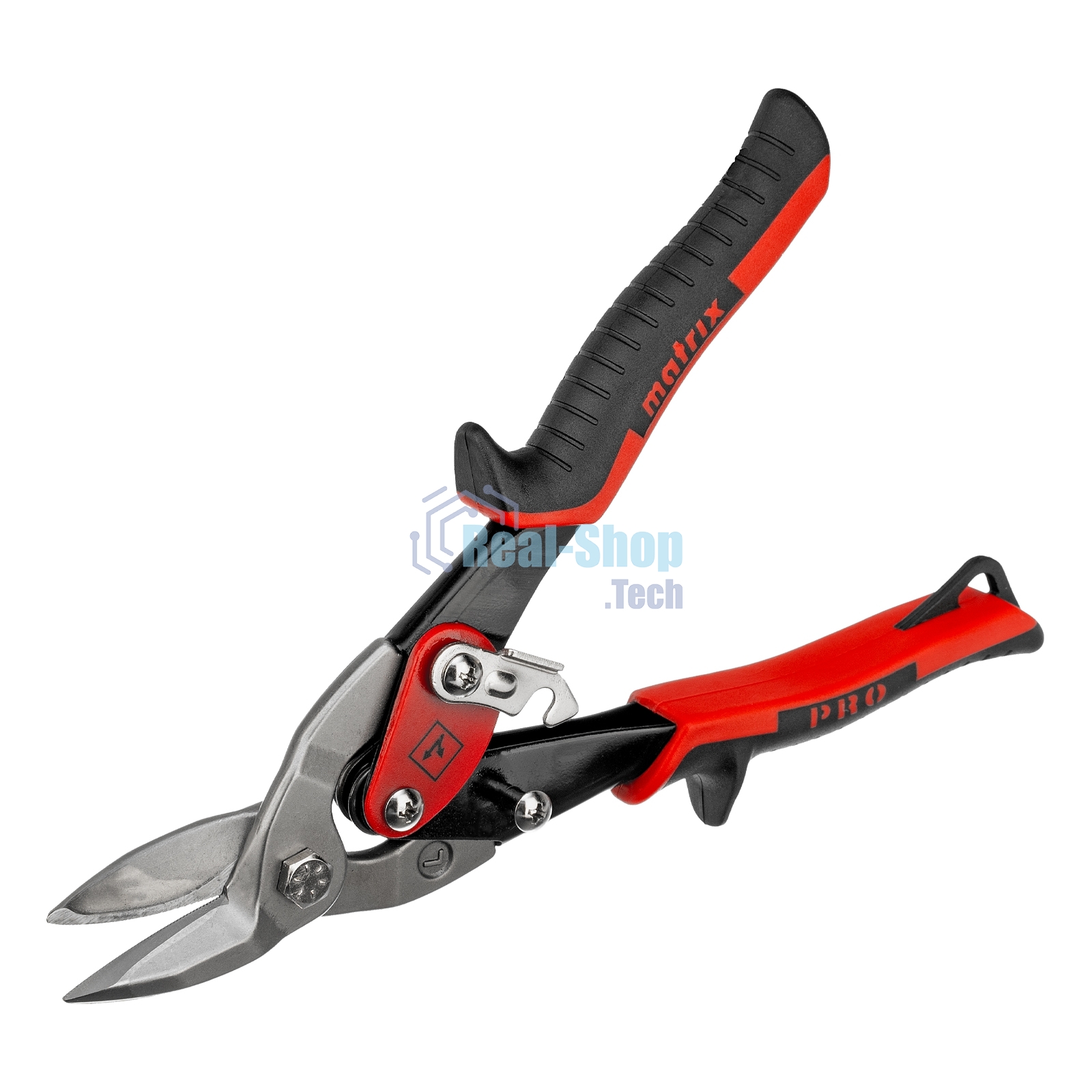 Ножницы по металлу Matrix, 250 мм, левый рез,сталь CRMO,двухкомпонентные рукоятки, PRO