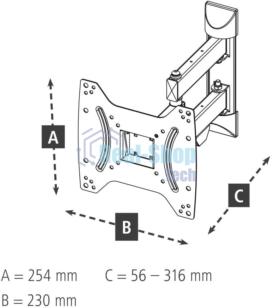 Кронштейн для телевизора Hama 00220822 черный 19