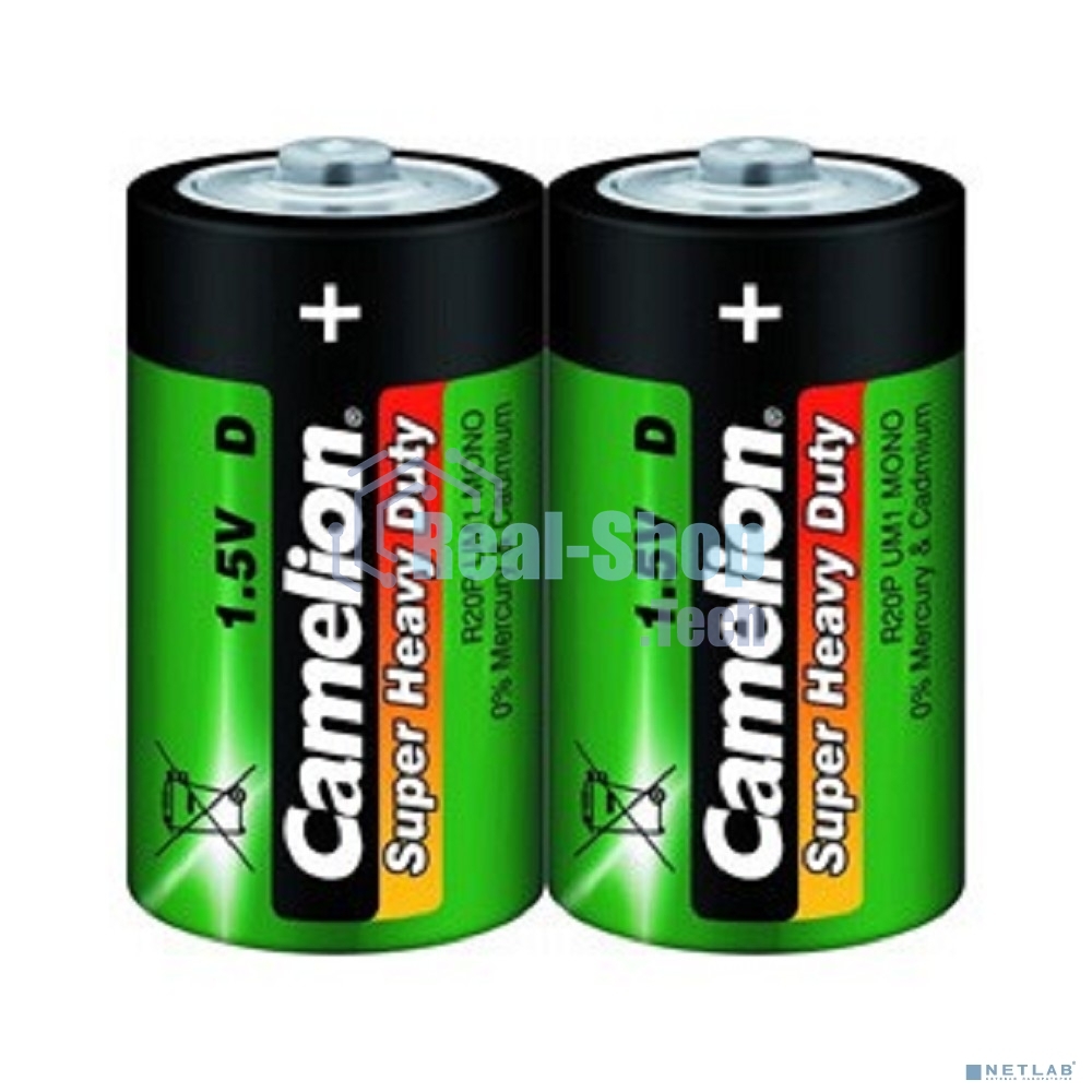 Элемент питания солевой Camelion R R20 (шринка 2шт) 1.5 В