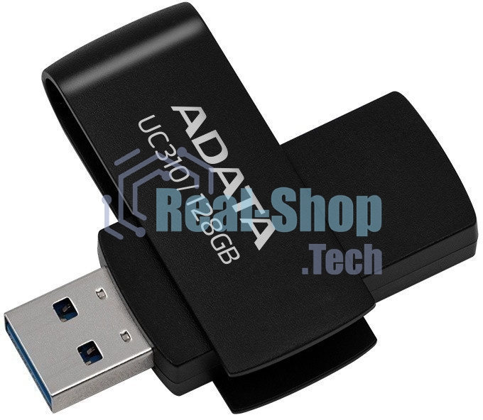Флешка USB ADATA UC310 (UC310-128G-RBK), 128Gb, USB 3.2 Gen 1, R/W 100/30, черный