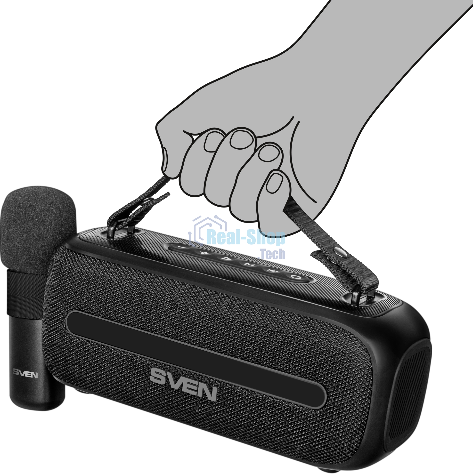 Колонка портативная SVEN PS-255 черный 12W 1.0 BT 3600mAh