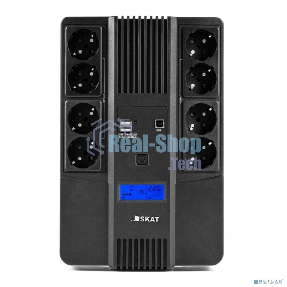 Источник бесперебойного питания Бастион SKAT-UPS 1000-AID-IN-1x9-8 600Вт 1000ВА черный