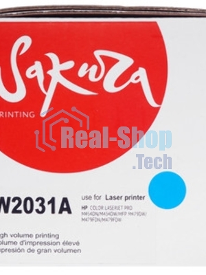 Картридж лазерный Sakura W2031A (HP 415A) для HP LaserJet Pro M454, MFP M479, голубой, 2100 к.