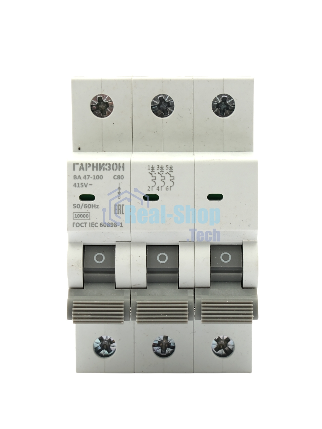 Автоматический выключатель Гарнизон CB-47100-3-80-10-C, ВА 47-100, 3P, 80А, 10kA (C)