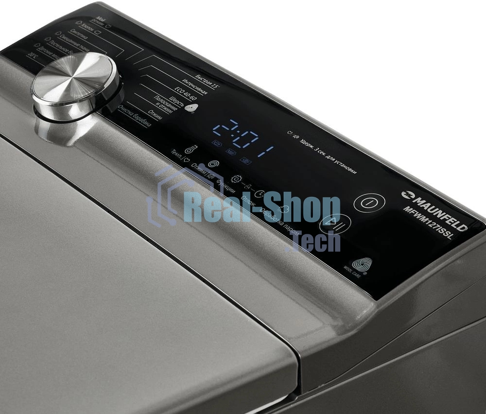 Стиральная машина Maunfeld SILVER MFWM127ISSL серебристый, загрузка вертикальная 7 кг, 1200 об/мин., класс: А+++