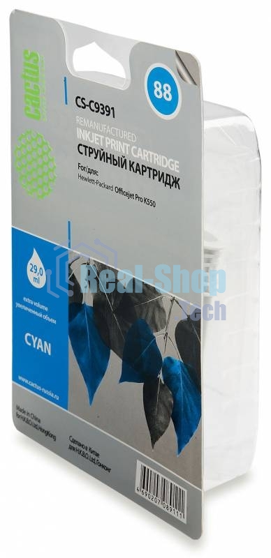 Картридж струйный Cactus CS-C9391 голубой для №88 HP Officejet Pro K550 (29мл)