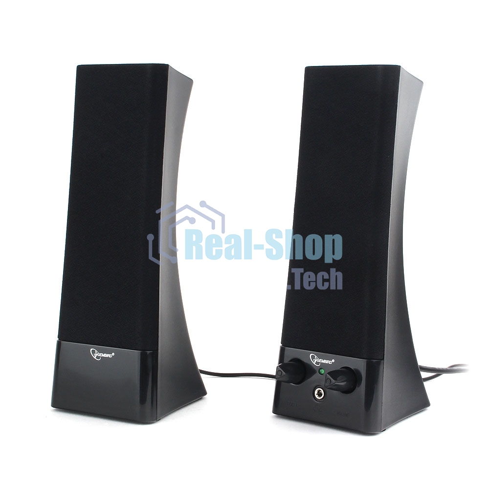 Акустическая система 2.0 Gembird SPK-500, черный, 6 Вт, рег. громкости, разъем для наушников, питание от сети