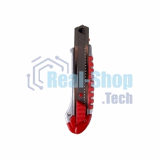 Нож с сегментированным лезвием Rexant 25 мм, металлический обрезиненный корпус, с дополнительным замком на лезвии