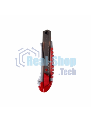 Нож с сегментированным лезвием Rexant 25 мм, металлический обрезиненный корпус, с дополнительным замком на лезвии