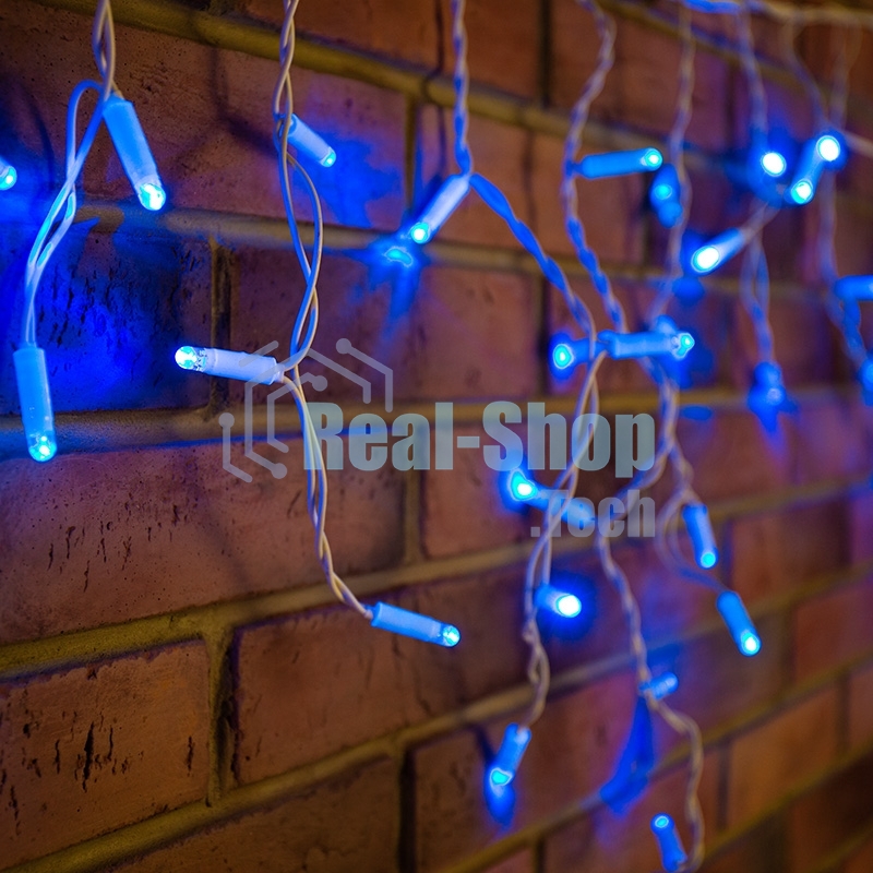 Гирлянда Neon-night Айсикл (бахрома) светодиодный, 4,8 х 0,6 м, белый провод, 230 В, диоды синие, 176 LED