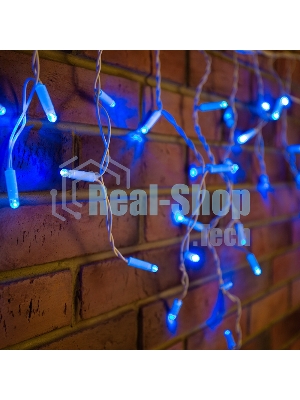 Гирлянда Neon-night Айсикл (бахрома) светодиодный, 4,8 х 0,6 м, белый провод, 230 В, диоды синие, 176 LED