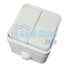 Выключатель 2-кл. ОП Клио 10А IP44 белый Universal К2223