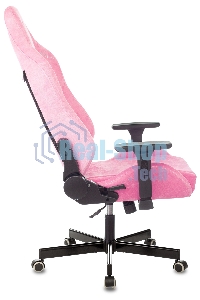 Кресло игровое Knight N1 Fabric розовый Velvet 36 с подголов. крестовина металл