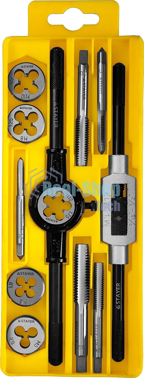 Набор метчиков и плашек Stayer 28012-H12_z01 12 предметов (жесткий кейс)