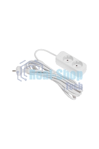 Удлинитель Rexant STANDARD 2 гнезда, 5 м, 2х1,0 мм², б/з, белый