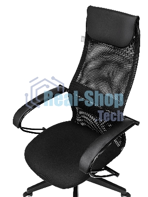 Кресло Бюрократ CH-607 TW-01 черный, сетка, подголовник